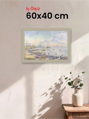 Hars Vintage Eskitme Beyaz Çok Renkli Çerçeve 60 x 40 cm Şeffaf Korumalı Pvc