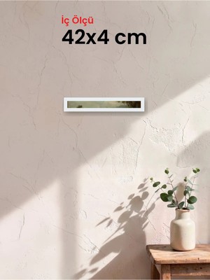 Hars Slim Ince Profil Beyaz Çerçeve 42 x 4 cm Şeffaf Korumalı Pvc