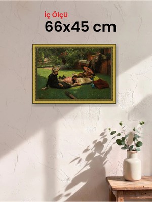 Hars Royal Klasik Desenli Altın Çerçeve 66 x 45 cm Camlı