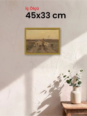 Hars Slim Ince Profil Altın Çerçeve 45 x 33 cm Camlı