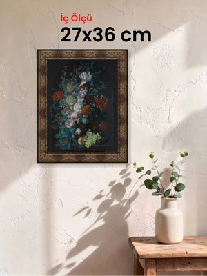 Hars Heritage Eskitme Kahverengi Çerçeve 27 x 36 cm Şeffaf Korumalı Pvc