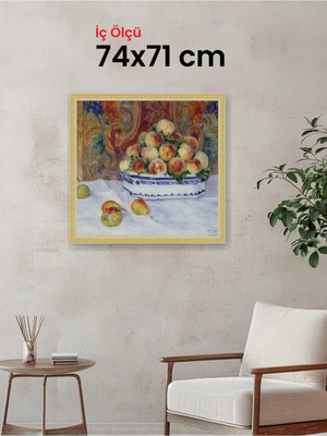 Hars Royal Klasik Desenli Çok Renkli Çerçeve 74 x 71 cm Şeffaf Korumalı Pvc