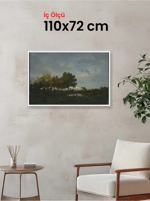 Hars Slim Ince Profil Beyaz Çerçeve 110 x 72 cm Şeffaf Korumalı Pvc