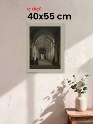 Hars Vintage Eskitme Beyaz Çok Renkli Çerçeve 40 x 55 cm Şeffaf Korumalı Pvc
