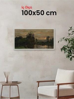 Hars Slim Ince Profil Gümüş Çerçeve 100 x 50 cm Camlı