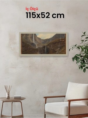 Hars Vintage Eskitme Beyaz Çok Renkli Çerçeve 115 x 52 cm Şeffaf Korumalı Pvc