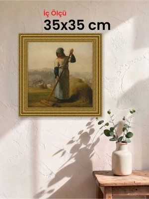Hars Gallery Klasik Altın Çerçeve 35 x 35 cm Şeffaf Korumalı Pvc