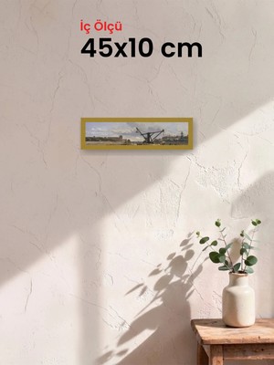 Hars Slim Ince Profil Altın Çerçeve 45 x 10 cm Şeffaf Korumalı Pvc