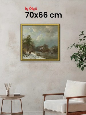 Hars Royal Klasik Desenli Altın Çerçeve 70 x 66 cm Camlı
