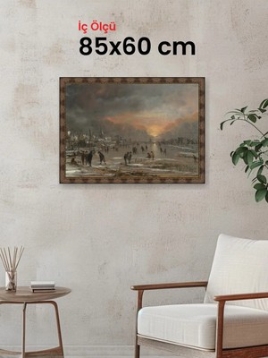 Hars Heritage Eskitme Kahverengi Çerçeve 85 x 60 cm Şeffaf Korumalı Pvc
