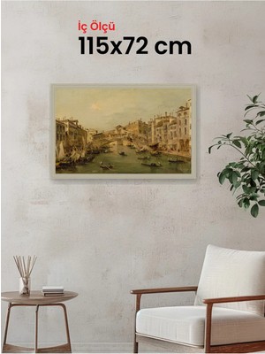 Hars Vintage Eskitme Beyaz Çok Renkli Çerçeve 115 x 72 cm Camlı