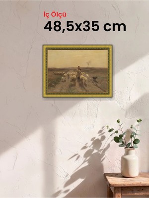 Hars Royal Klasik Desenli Altın Çerçeve 48,5 x 35 cm Şeffaf Korumalı Pvc