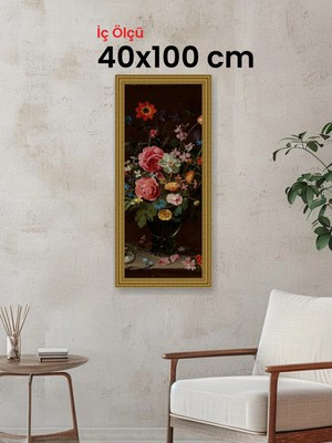 Hars Gallery Klasik Altın Çerçeve 40 x 100 cm Camlı
