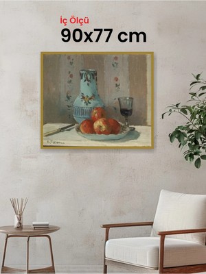 Hars Slim Ince Profil Altın Çerçeve 90 x 77 cm Şeffaf Korumalı Pvc