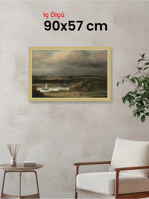 Hars Royal Klasik Desenli Çok Renkli Çerçeve 90 x 57 cm Camlı