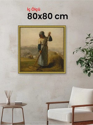 Hars Royal Klasik Desenli Altın Çerçeve 80 x 80 cm Camlı