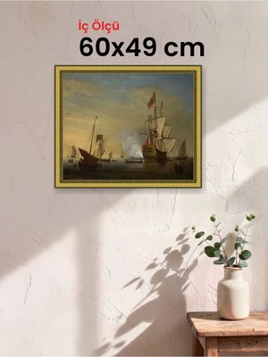 Hars Royal Klasik Desenli Altın Çerçeve 60 x 49 cm Şeffaf Korumalı Pvc
