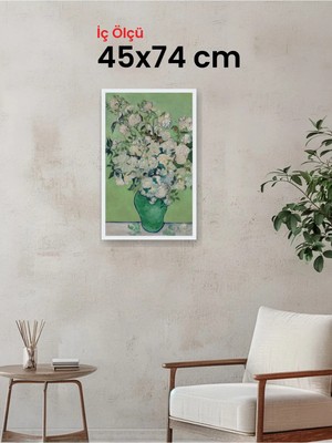Hars Slim Ince Profil Beyaz Çerçeve 45 x 74 cm Şeffaf Korumalı Pvc