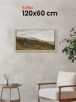 Hars Vintage Eskitme Beyaz Çok Renkli Çerçeve 120 x 60 cm Camlı