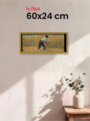 Hars Slim Ince Profil Altın Çerçeve 60 x 24 cm Şeffaf Korumalı Pvc