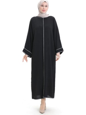 Sefa Merve Çift Taraflı Abaya Elbise 5115-01 Siyah
