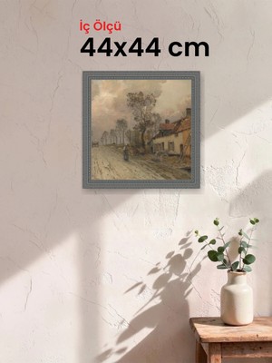 Hars Royal Klasik Desenli Gümüş Çerçeve 44 x 44 cm Şeffaf Korumalı Pvc