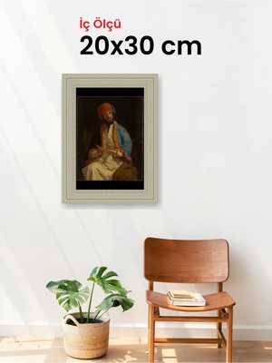 Hars Vintage Eskitme Beyaz Çok Renkli Çerçeve 20 x 30 cm Şeffaf Korumalı Pvc