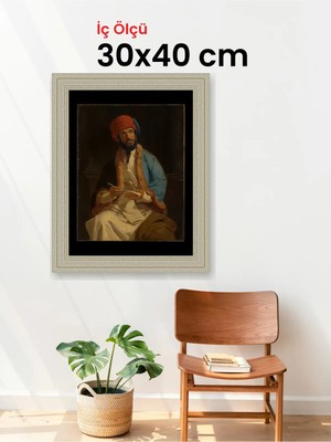 Hars Vintage Eskitme Beyaz Çok Renkli Çerçeve 30 x 40 cm Şeffaf Korumalı Pvc