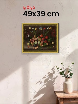 Hars Royal Klasik Desenli Altın Çerçeve 49 x 39 cm Camlı