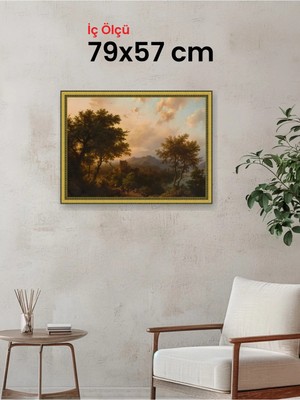 Hars Royal Klasik Desenli Altın Çerçeve 79 x 57 cm Camlı