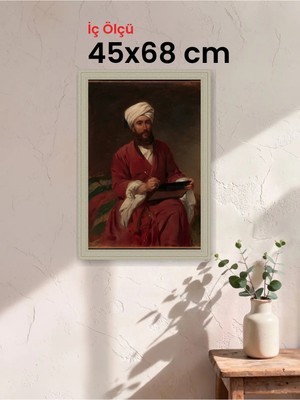 Hars Vintage Eskitme Beyaz Çok Renkli Çerçeve 45 x 68 cm Camlı