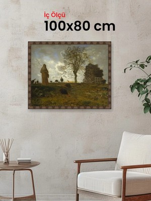 Hars Heritage Eskitme Kahverengi Çerçeve 100 x 80 cm Camlı