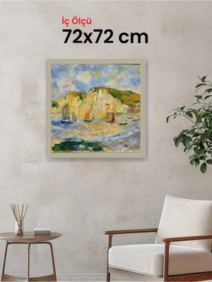 Hars Vintage Eskitme Beyaz Çok Renkli Çerçeve 72 x 72 cm Şeffaf Korumalı Pvc