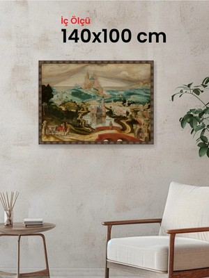 Hars Heritage Eskitme Kahverengi Çerçeve 140 x 100 cm Camlı