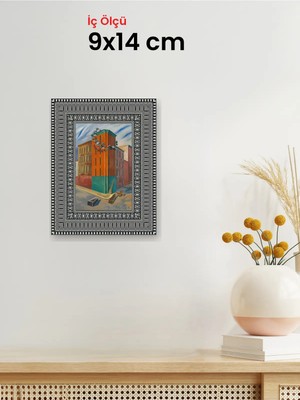 Hars Royal Klasik Desenli Gümüş Çerçeve 9 x 14 cm Şeffaf Korumalı Pvc