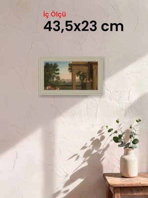 Hars Vintage Eskitme Beyaz Çok Renkli Çerçeve 43,5 x 23 cm Camlı