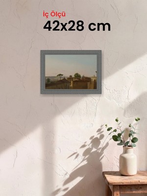 Hars Royal Klasik Desenli Gümüş Çerçeve 42 x 28 cm Şeffaf Korumalı Pvc