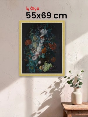 Hars Royal Klasik Desenli Çok Renkli Çerçeve 55 x 69 cm Camlı