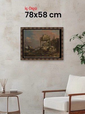Hars Heritage Eskitme Kahverengi Çerçeve 78 x 58 cm Şeffaf Korumalı Pvc