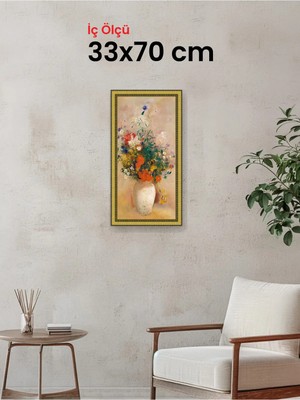 Hars Royal Klasik Desenli Altın Çerçeve 33 x 70 cm Şeffaf Korumalı Pvc