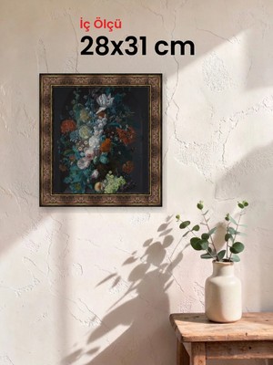 Hars Heritage Eskitme Kahverengi Çerçeve 28 x 31 cm Şeffaf Korumalı Pvc