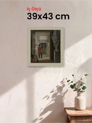 Hars Vintage Eskitme Beyaz Çok Renkli Çerçeve 39 x 43 cm Şeffaf Korumalı Pvc