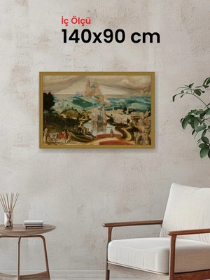 Hars Gallery Klasik Altın Çerçeve 140 x 90 cm Camlı