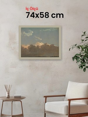Hars Vintage Eskitme Beyaz Çok Renkli Çerçeve 74 x 58 cm Camlı