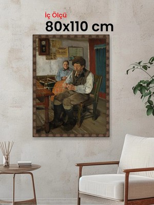 Hars Heritage Eskitme Kahverengi Çerçeve 80 x 110 cm Şeffaf Korumalı Pvc