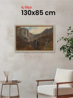 Hars Vintage Eskitme Beyaz Çok Renkli Çerçeve 130 x 85 cm Camlı
