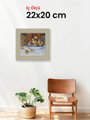 Hars Vintage Eskitme Beyaz Çok Renkli Çerçeve 22 x 20 cm Şeffaf Korumalı Pvc