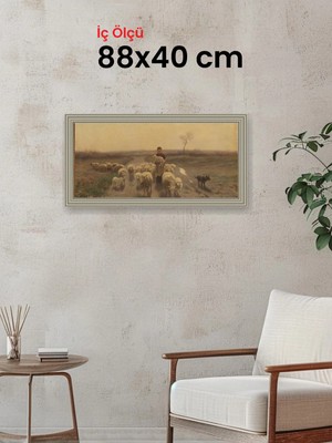 Hars Gallery Klasik Gümüş Çerçeve 88 x 40 cm Camlı