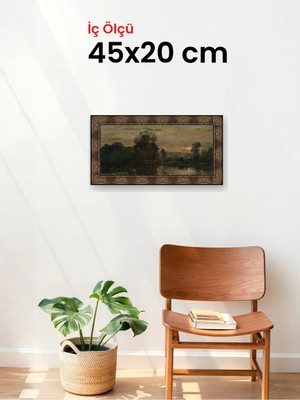 Hars Heritage Eskitme Kahverengi Çerçeve 45 x 20 cm Şeffaf Korumalı Pvc