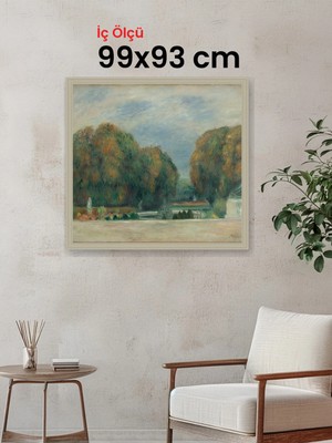 Hars Vintage Eskitme Beyaz Çok Renkli Çerçeve 99 x 93 cm Şeffaf Korumalı Pvc
